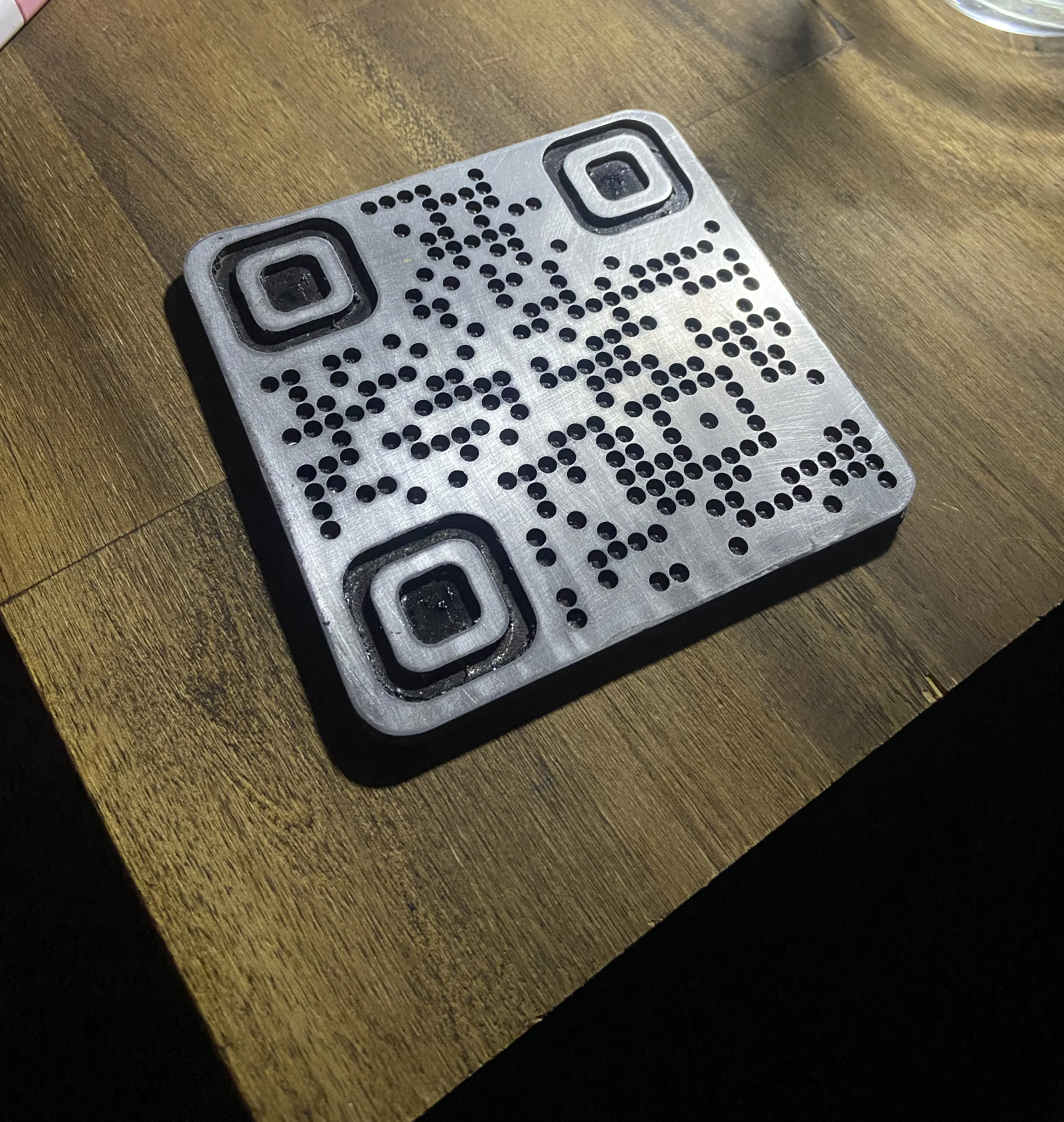 Aluminium QR Code Coaster